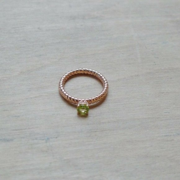 NWT Made in Italy Bronzallure Green Peridot 18k Rose Gold Plated Ring Size US 7 - Picture 2 of 7